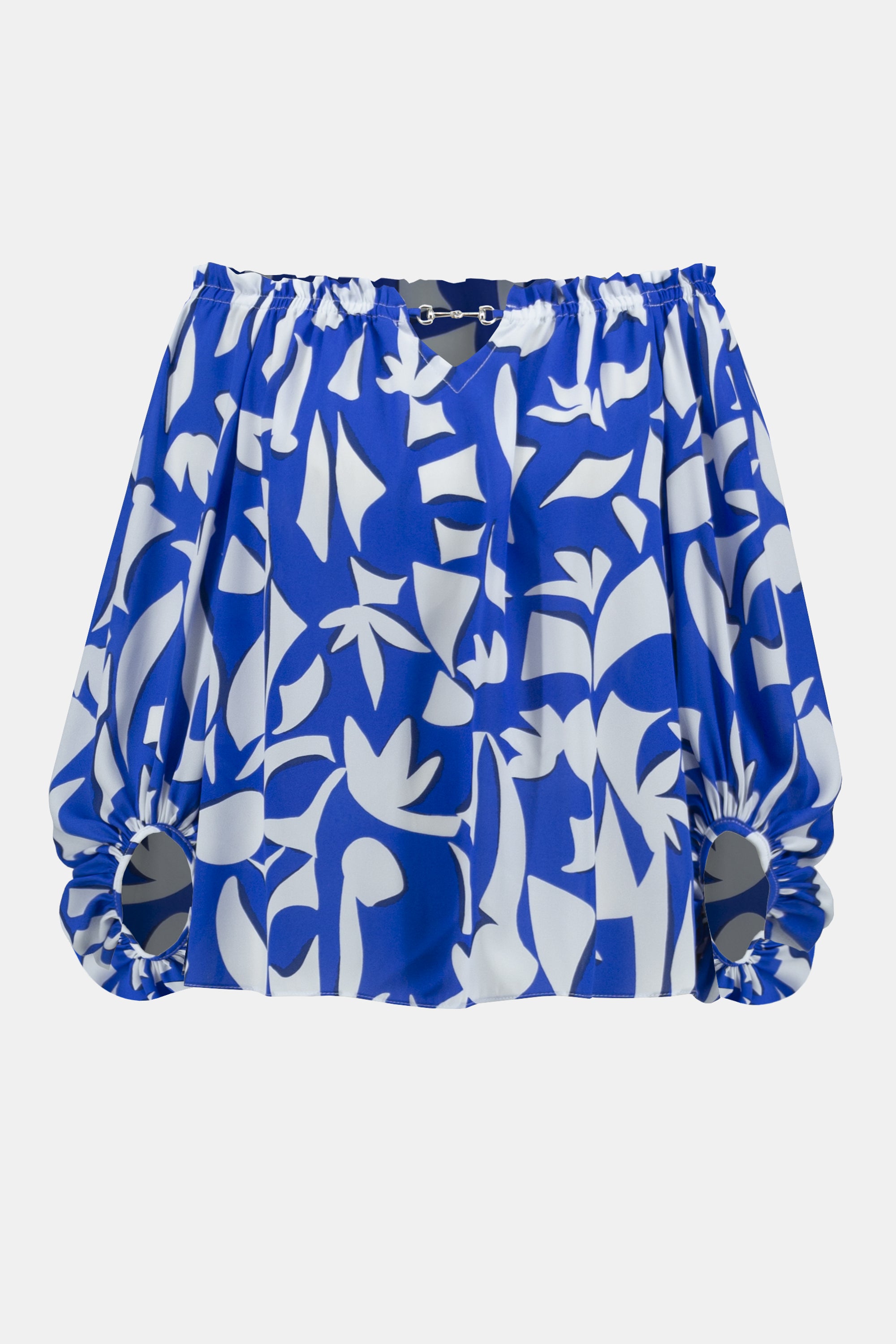 Off Shoulder Abstract Print Top