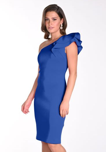 Short Ruffle Shoulder Dress