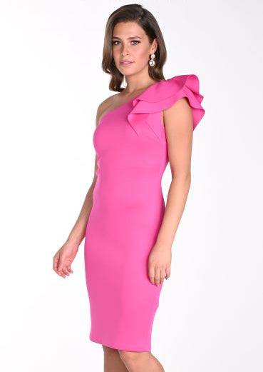 Short Ruffle Shoulder Dress