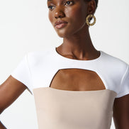 Tri Colour Cut Out Sheath Dress 1568