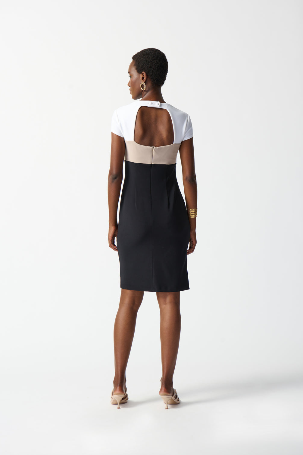 Tri Colour Cut Out Sheath Dress 1568