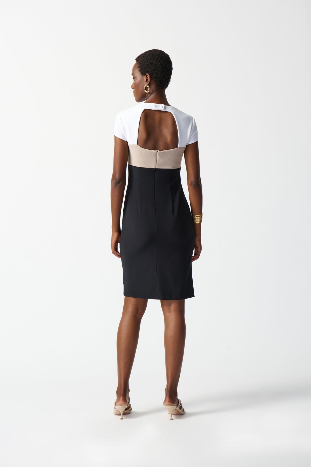 Tri Colour Cut Out Sheath Dress 1568