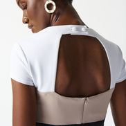 Tri Colour Cut Out Sheath Dress 1568