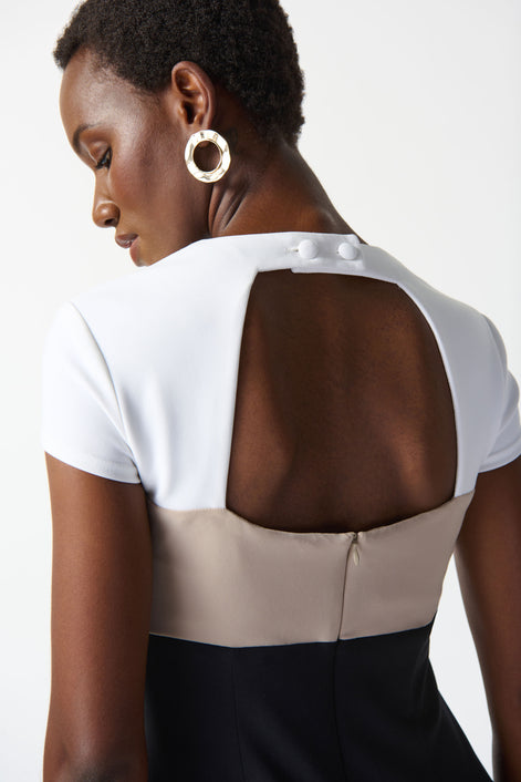 Tri Colour Cut Out Sheath Dress