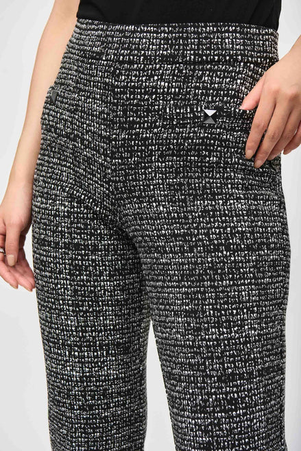 Black Tweed Kick Flare Trousers