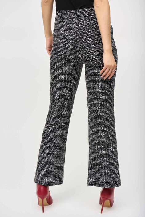 Black Tweed Kick Flare Trousers