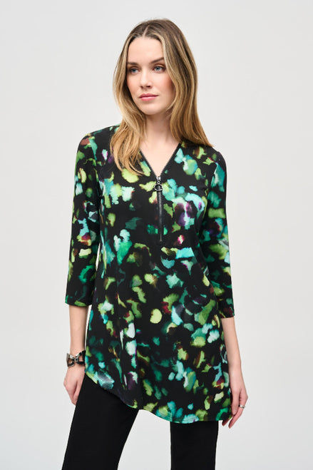 Silky Knit Abstract Print Tunic Style