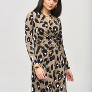 Animal Print Wrap Midi Dress 1511