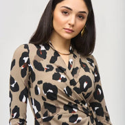Animal Print Wrap Midi Dress 1511