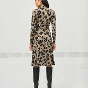 Animal Print Wrap Midi Dress 1511