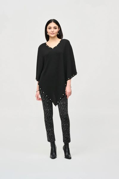 V-Neck Rivet Knit Poncho