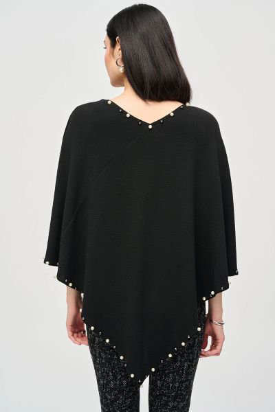 V-Neck Rivet Knit Poncho