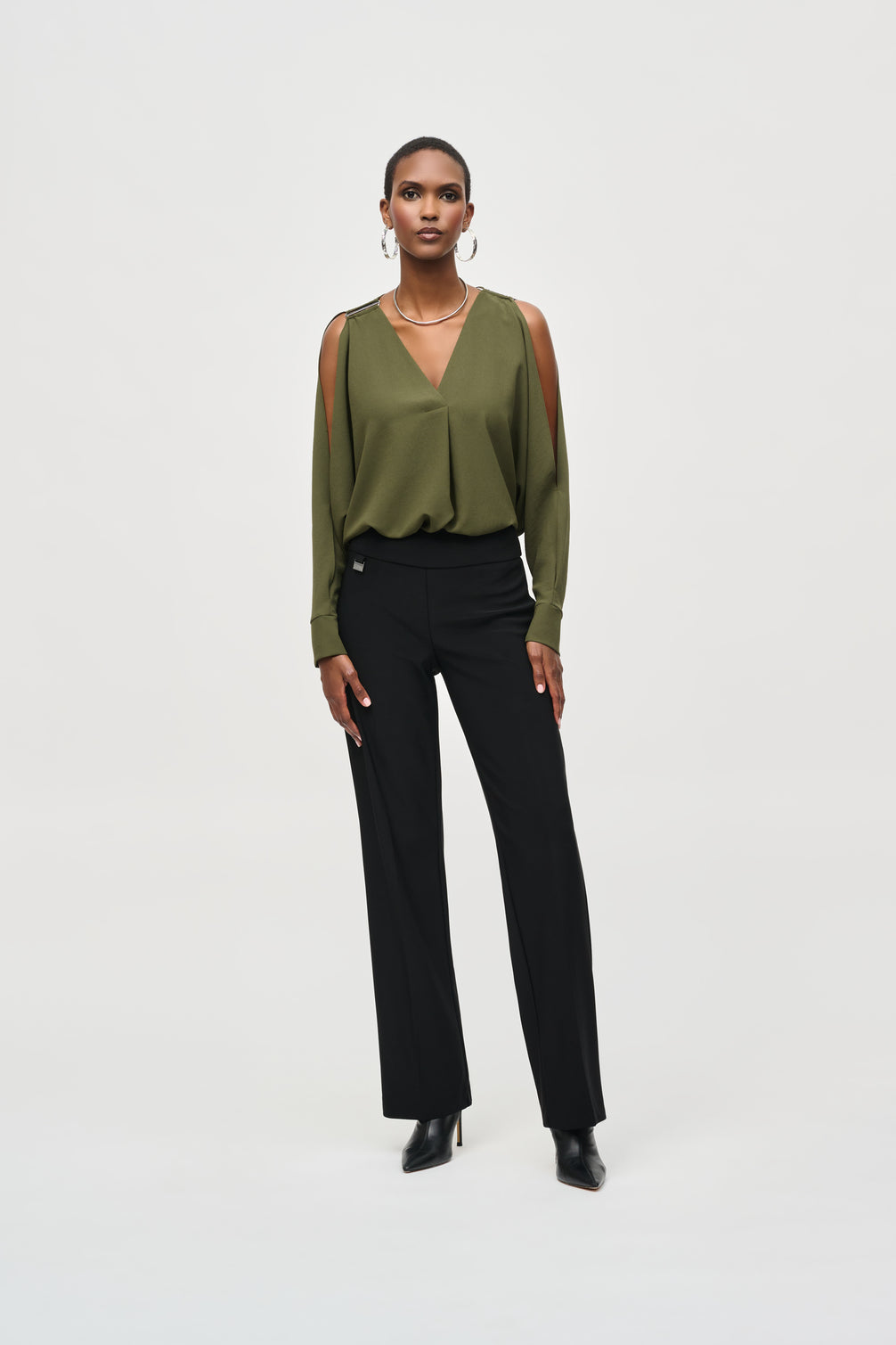 Woven Boxy Top with Dolman Sleeves 922