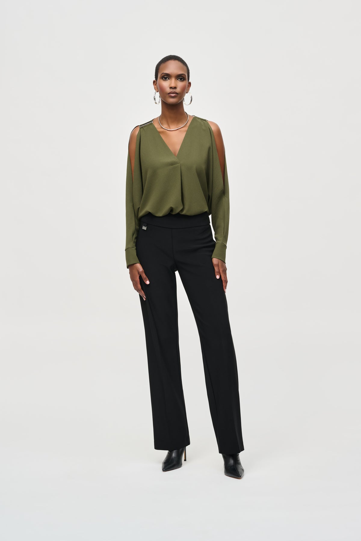 Woven Boxy Top with Dolman Sleeves 922