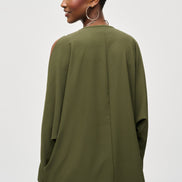 Woven Boxy Top with Dolman Sleeves 922