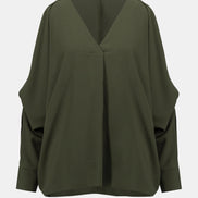 Woven Boxy Top with Dolman Sleeves 922