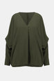 Woven Boxy Top with Dolman Sleeves 922