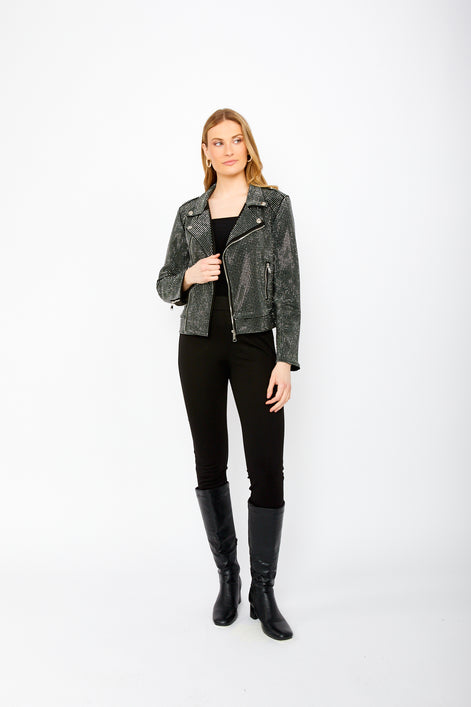 Waist Length Rhinestone Jacket