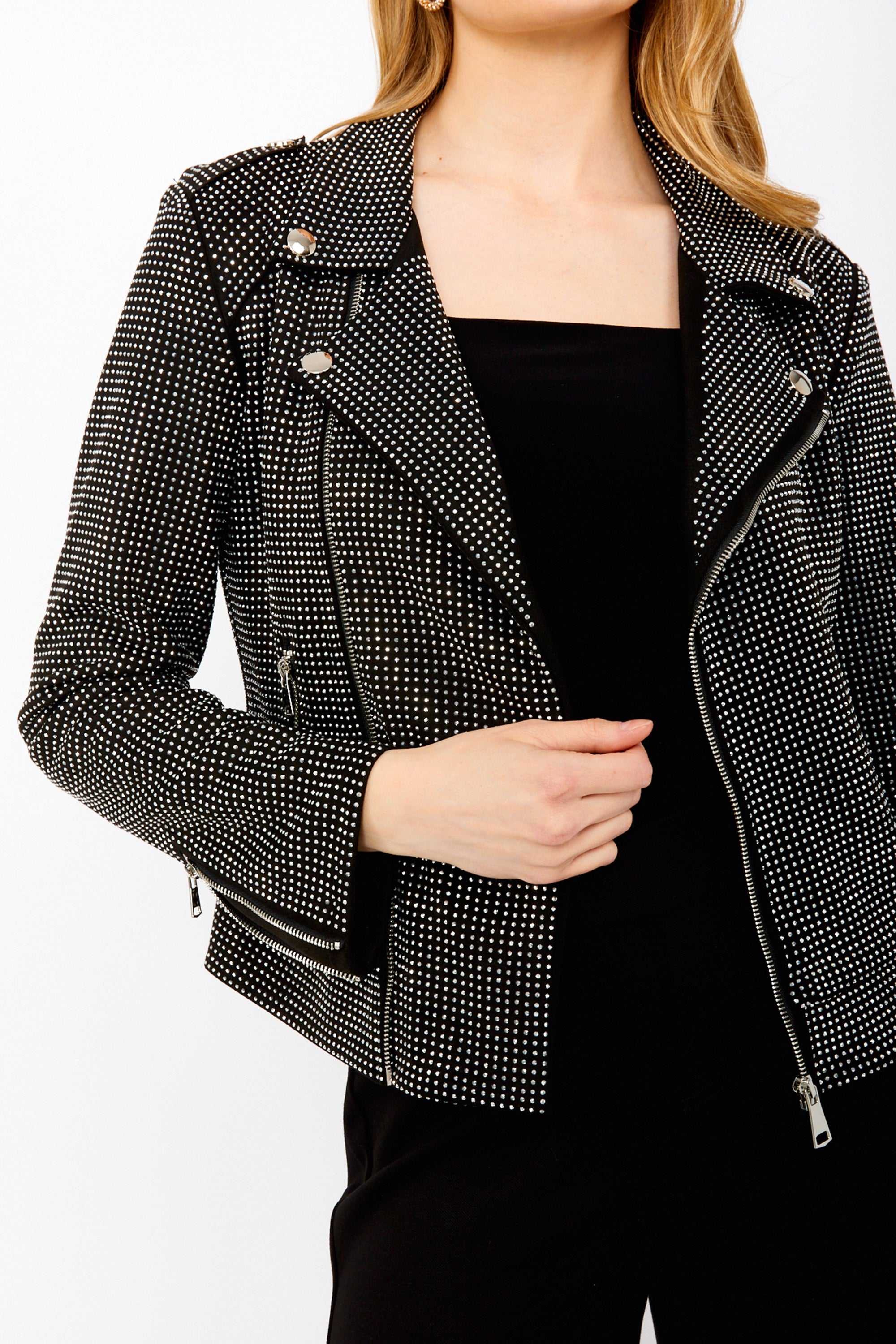 Waist Length Rhinestone Jacket