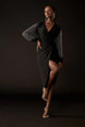Beaded Sleeve Chiffon Wrap Dress 1525