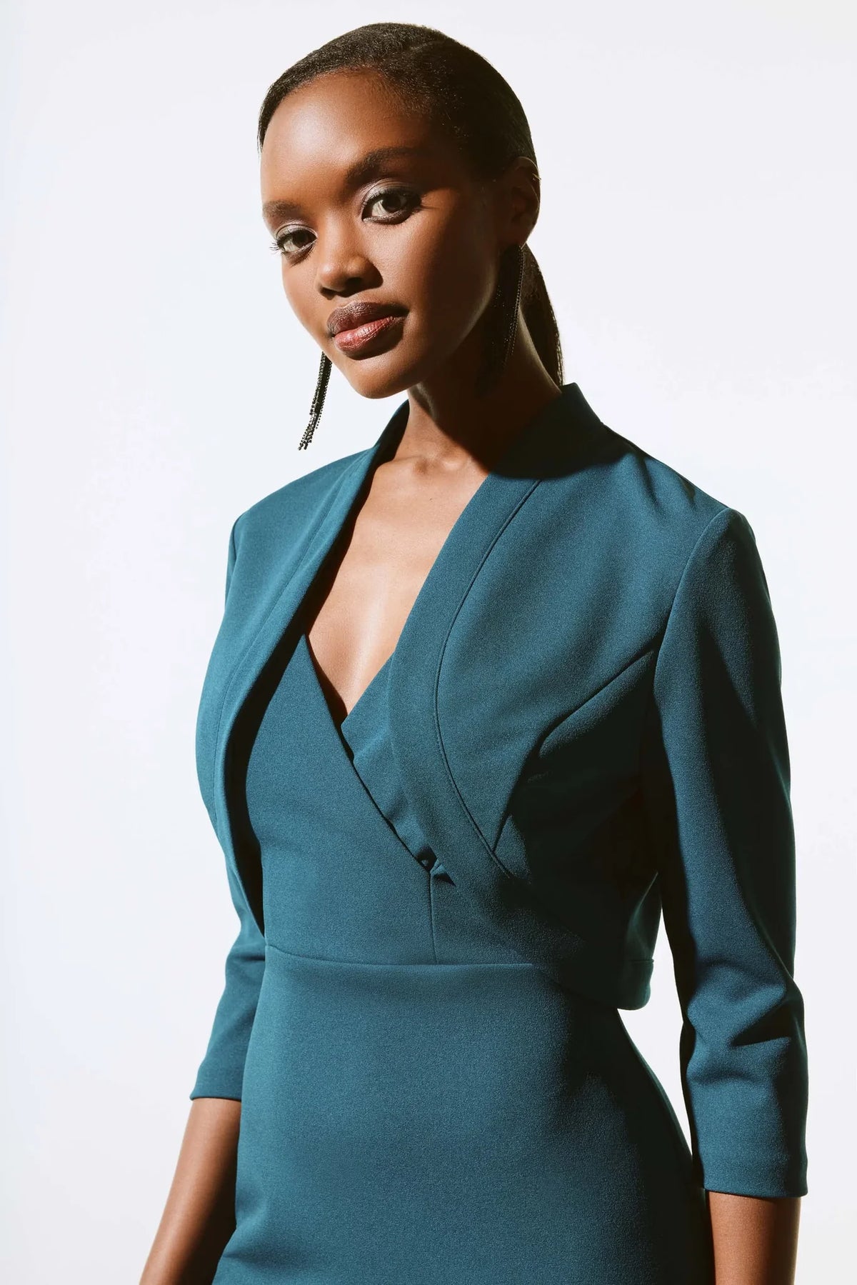 Sleeveless Crepe Mermaid Dress with Matching Bolero 424
