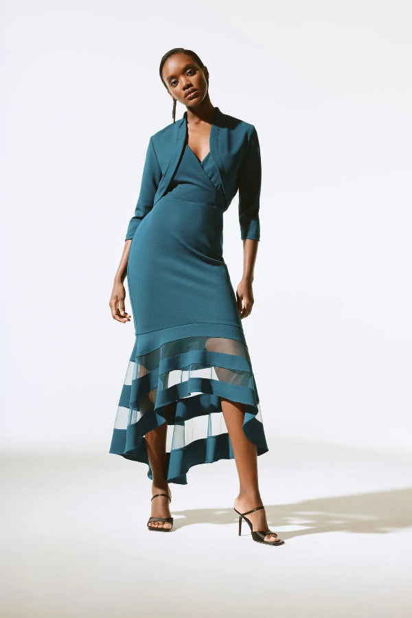 Sleeveless Crepe Mermaid Dress with Matching Bolero 424