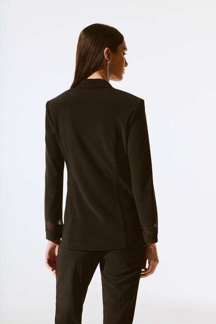 Minimalist Rhinestone Mesh Blazer