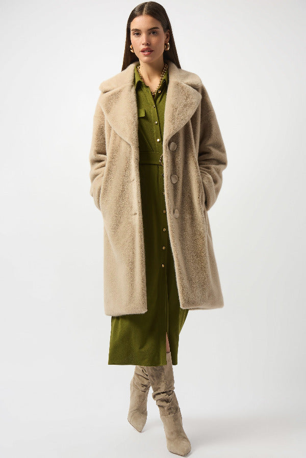 Classic Collar Faux Fur Coat 607