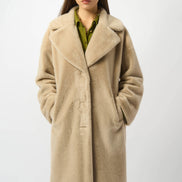 Classic Collar Faux Fur Coat 607