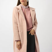 Chic Sweater Coat with Faux Fur 605