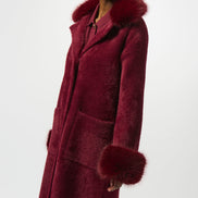 Chic Sweater Coat with Faux Fur 605