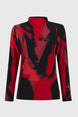 Abstract Print Mock Neck Long Sleeved Top 837