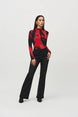 Abstract Print Mock Neck Long Sleeved Top 837