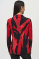 Abstract Print Mock Neck Long Sleeved Top 837