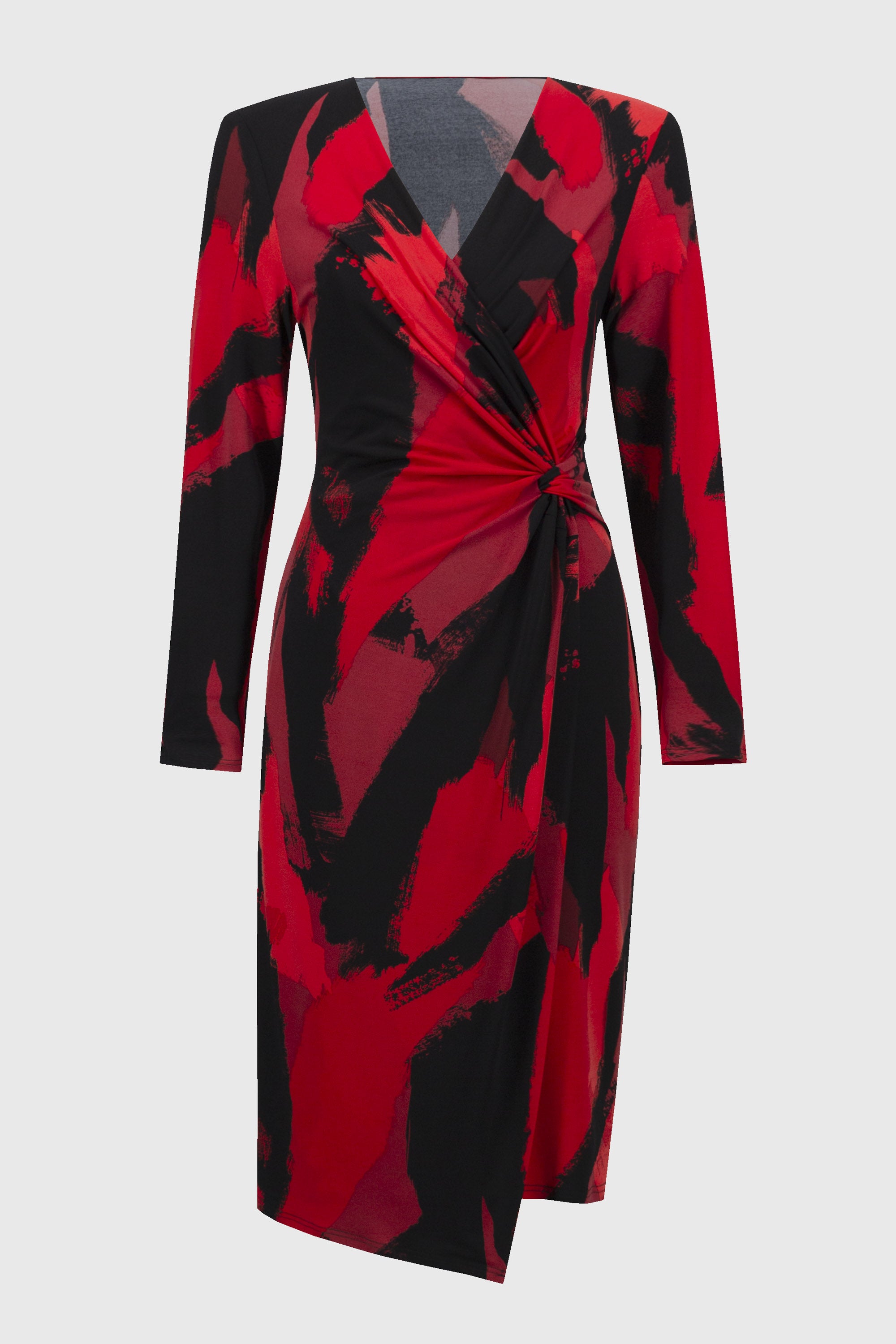 Abstract Print Faux Wrap Sheath Dress