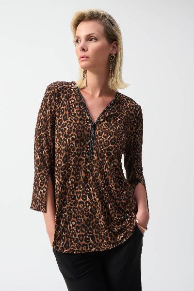 Silky Knit Animal Print Fit & Flare Tunic