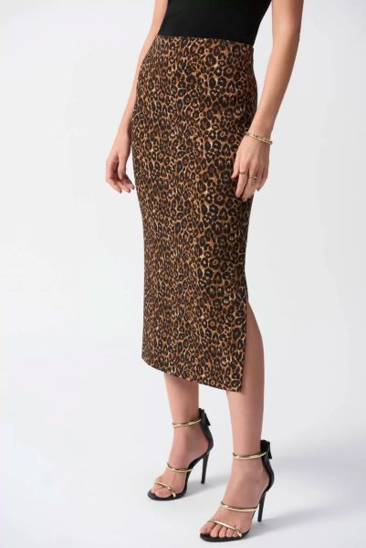 Leopard Print Maxi Skirt with Delicate Side Slit 881