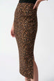 Leopard Print Maxi Skirt with Delicate Side Slit 881