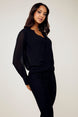Long Sleeved Embellished Wrap Blouse 934