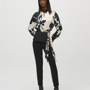 Satin and Georgette Floral Top 936