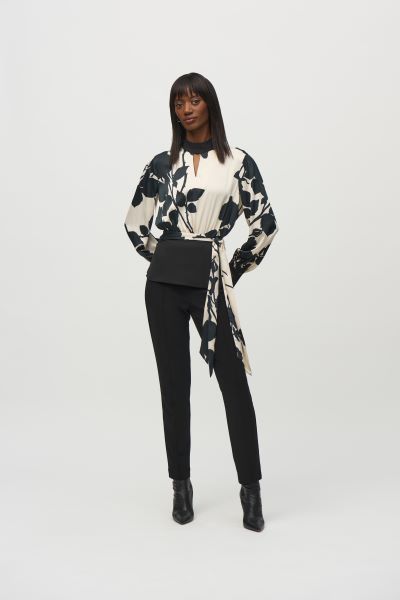 Satin and Georgette Floral Top 936