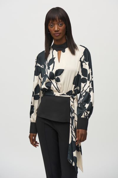 Satin and Georgette Floral Top 936