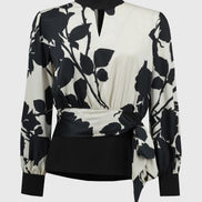 Satin and Georgette Floral Top 936