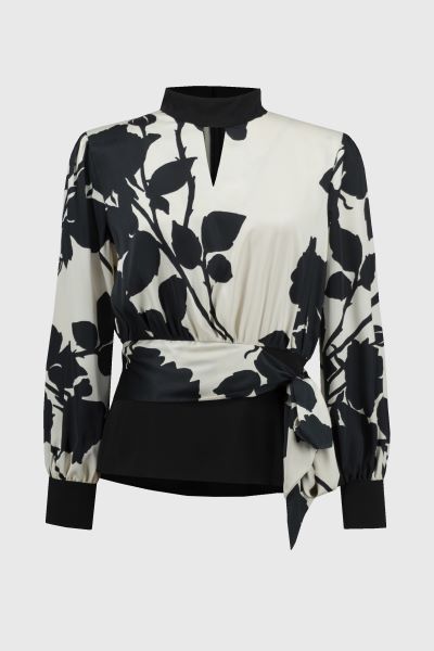 Satin and Georgette Floral Top 936