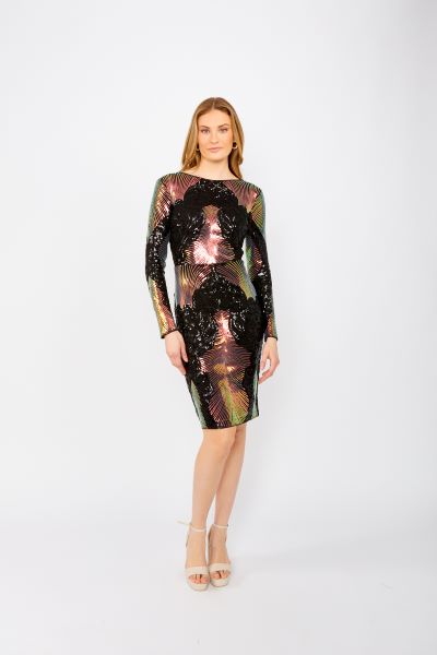 Striking Sequin Midi Length Cocktail Dress