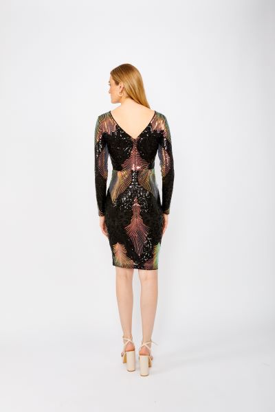 Striking Sequin Midi Length Cocktail Dress