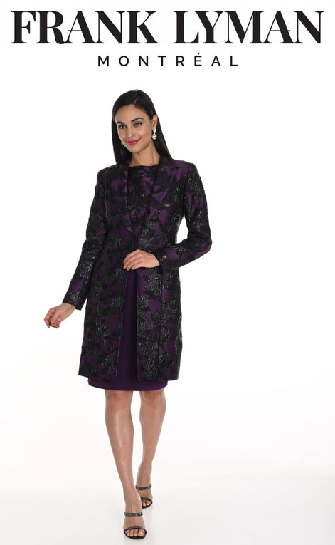 Metallic Embossed Knee Length Jacket 874