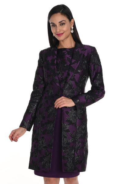 Metallic Embossed Knee Length Jacket