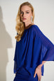 Knee-length Bodycon dress with Draped 3/4 Sleeves 619