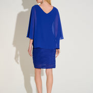 Knee-length Bodycon dress with Draped 3/4 Sleeves 619